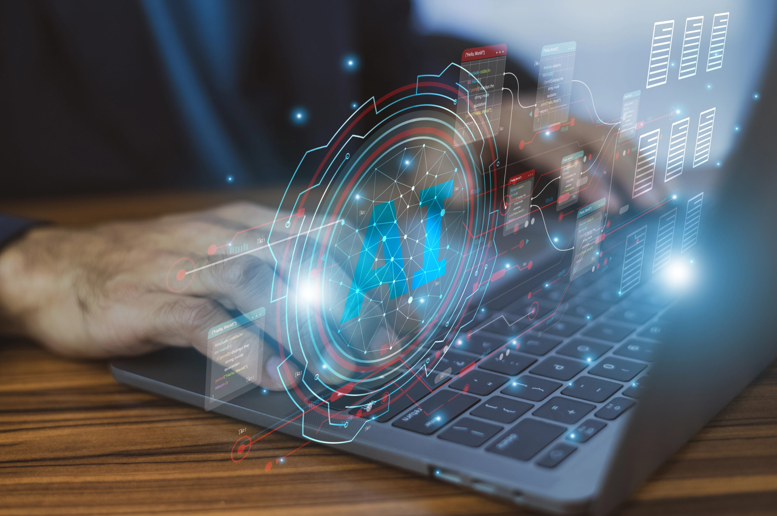 Man working on AI Solution